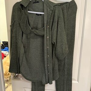 Green Knit Three-Piece Set